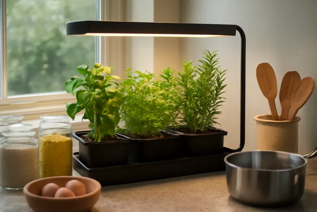 Editorial photo illustrating grow light hours per day