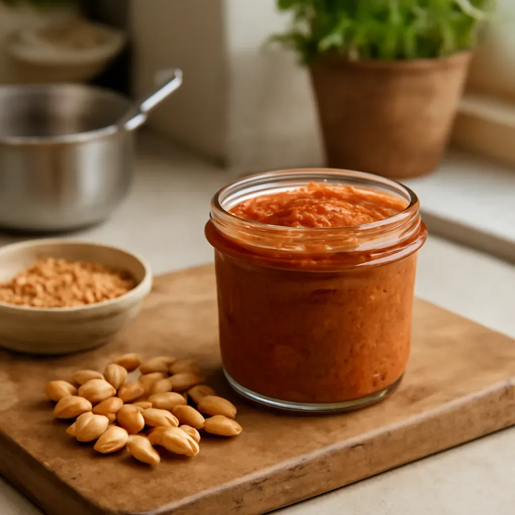 AI-generated editorial product photograph (not the exact linked listing) of panang curry paste